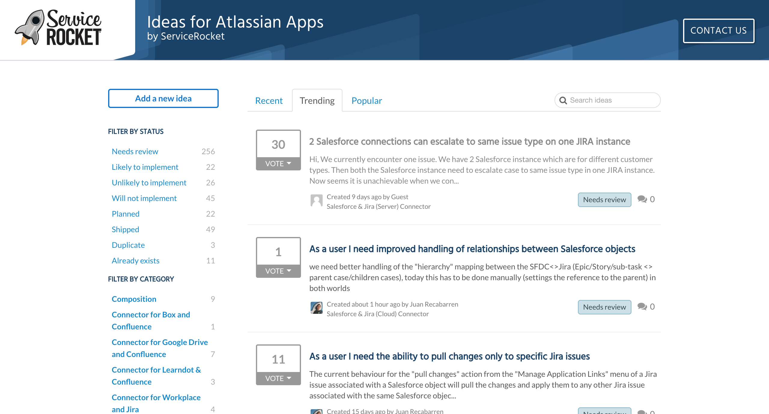 Visit: https://ideas.atlassian.servicerocket.com/ideas